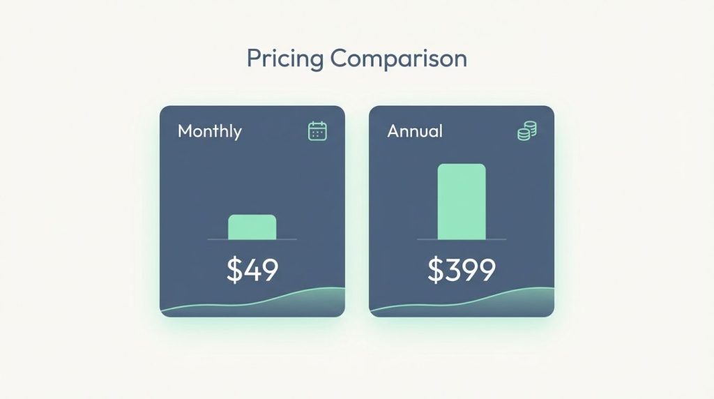 Bar chart comparing Mindvalley monthly subscription cost versus annual membership cost.